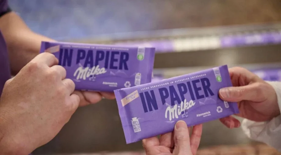 Milka bez&nbsp;plastiku – testy papierowych opakowań w&nbsp;Niemczech