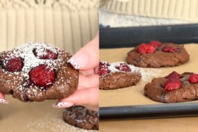 Ciasteczka czekoladowe z&nbsp;malinami – szybki przepis!