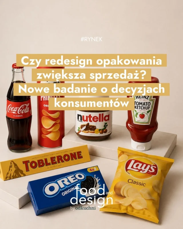 Czy nowe opakowanie oznacza większą sprzedaż? 🤔 Niekoniecznie. Badania pokazują, że atrakcyjny design to za mało. Równie ważne jest to, by konsumenci nadal bez problemu rozpoznawali markę na sklepowej półce. 📦W najnowszym artykule przyglądamy się temu, dlaczego udany redesign nie polega na całkowitej zmianie, lecz na zachowaniu równowagi między nowoczesnością a rozpoznawalnością.👉 Przeczytaj cały artykuł na foodanddesign.pl. Link w bio!#foodanddesign #packagingdesign #branding #design #marketing