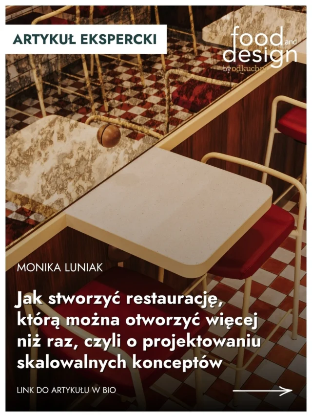 Skalowanie restauracji zaczyna się... na etapie projektowania pierwszego lokalu. 🤔 Najsilniejsze marki nie kopiują swoich wnętrz 1:1. Tworzą standardy, które można przenieść do kolejnych lokalizacji - od organizacji przestrzeni po doświadczenie gościa.W nowym artykule Monika Luniak - PR & Media Specialist w CUDO oraz ekspertka Food and Design - wyjaśnia, dlaczego dobrze zaprojektowana restauracja to inwestycja nie tylko w otwarcie, ale również w przyszły rozwój marki. ✨@cudo.studio 👉 Artykuł już na portalu, link wrzucamy w bio!#foodanddesign #design #gastronomia #branding #hospitality