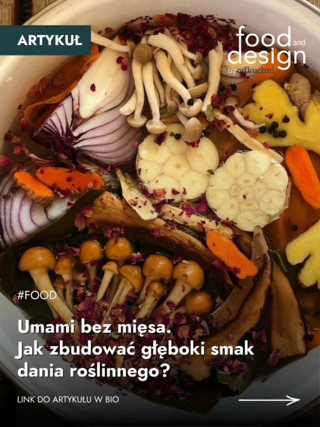 Umami nie jest wyłącznie domeną kuchni mięsnej. W kuchni roślinnej również można zbudować głęboki, intensywny smak - wystarczy sięgnąć po składniki, które same mają wyrazisty charakter, i odpowiednio je ze sobą połączyć.Grzyby, miso, sos sojowy, dojrzałe pomidory, algi czy fermentowane produkty potrafią nadać daniu intensywność, ale kluczowe jest też to, jak je przygotujemy. Pieczenie, suszenie, fermentowanie czy redukowanie pozwalają wydobyć z prostych składników zupełnie inne nuty. 🤔👉 Jak uzyskać umami bez mięsa? Sprawdź cały artykuł na foodanddesign.pl. Link znajdziesz w bio.#FoodAndDesign #KuchniaRoślinna #Umami #Gastronomia #FoodDesign