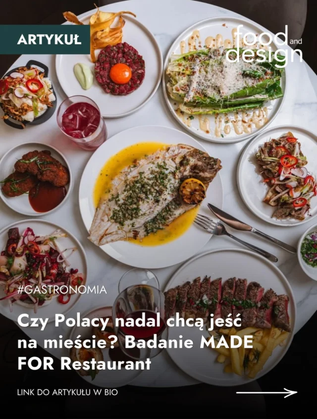 Czy Polacy nadal chcą jeść na mieście? 🤔 Według badania MADE FOR Restaurant 2025/2026 40% badanych regularnie jada poza domem, a połowa deklaruje, że robi to równie często jak rok wcześniej.Jednocześnie 54% respondentów uważa, że w ich okolicy brakuje nowych lokali gastronomicznych. To ciekawe zestawienie: z jednej strony ostrożniejsze podejście do wydatków, z drugiej - nadal istniejąca potrzeba wyboru i nowych miejsc. Co jeszcze mówią konsumenci o cenach, delivery, jakości restauracji i swoich zwyczajach? 👉 Sprawdź najnowsze dane w artykule na foodanddesign.pl. Link znajdziesz w bio.#FoodAndDesign #Gastronomia #RynekGastronomiczny #Restauracje #TrendyKonsumenckie