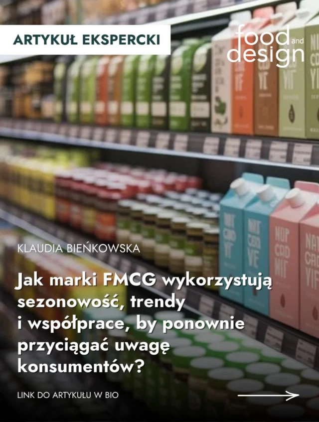 Jagodzianki latem, pumpkin spice latte jesienią, Drwal zimą. Niektóre produkty łączą się z konkretnym sezonem, a ich powrót staje się częścią naszych corocznych przyzwyczajeń. 🤔 Marki FMCG świetnie potrafią wykorzystać sezonowe zainteresowanie, wprowadzając limitowane smaki, nowe odsłony znanych produktów czy współprace.Klaudia Bieńkowska, Marketing Manager w @bezmiesnymiesny przygląda się temu, jak sezonowość, trendy i kolaboracje pomagają markom spożywczym przyciągać uwagę konsumentów. W artykule znajdziecie przykłady kampanii i produktów, które pokazują, jak odświeżać to, co dobrze znamy.👉 Przeczytajcie artykuł ekspercki na foodanddesign.pl. Link w bio.#FoodAndDesign #MarketingFMCG #FoodMarketing #TrendyKonsumenckie #MarkiSpożywcze